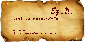 Szőke Malakiás névjegykártya